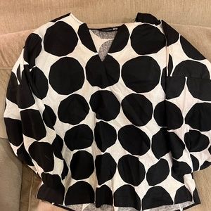 Uniqlo x Marimekko Linen/Cotton Blouse (NWOT)- 3/4 Sleeve